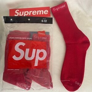 Supreme Socks (RED) & Red Box Logo Supreme Sticker
